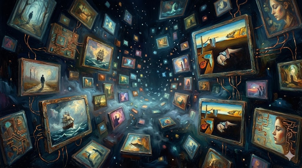 デジタル画面に映る映画のサムネイル群