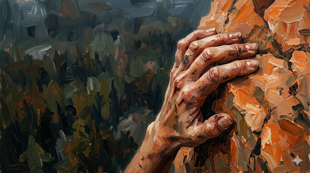 垂直の岩壁に挑むサシャ