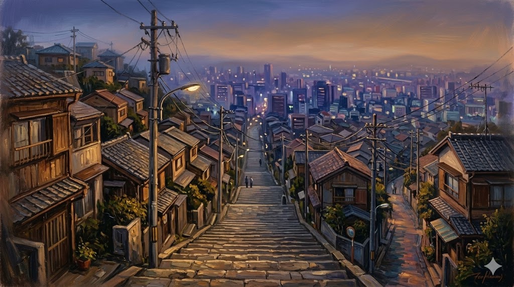 街を見下ろす階段