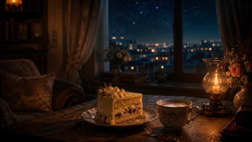 夜にそっと背中を押すケーキ